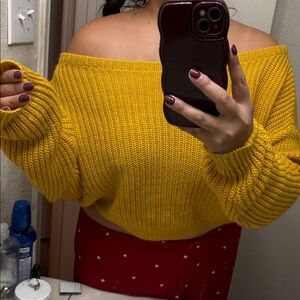 Mustard Knit Women's Crew Neck Sweater